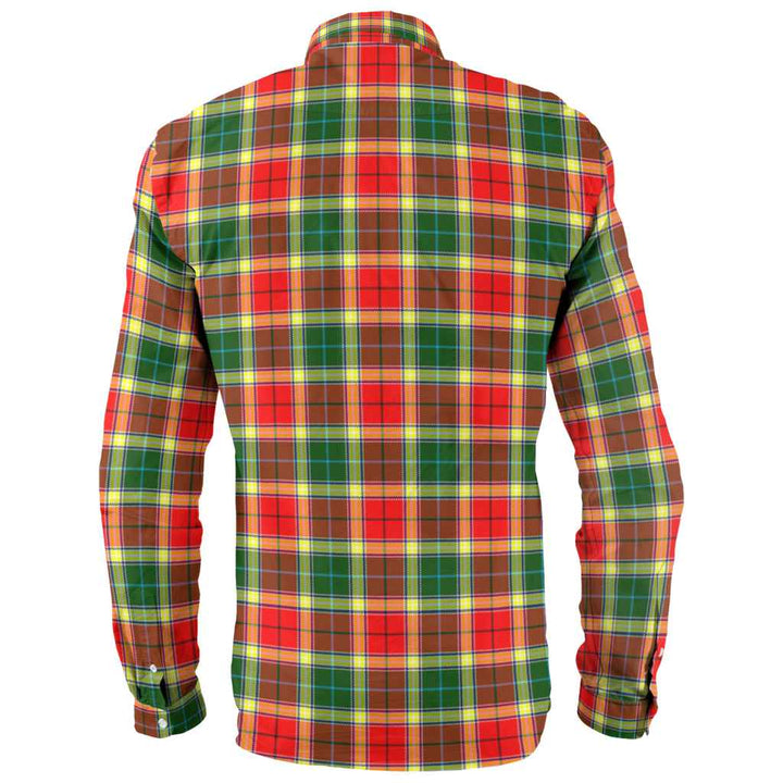 Scottish Gibbs Clan Tartan Long Sleeve Shirt Back Side Tartan Plaid