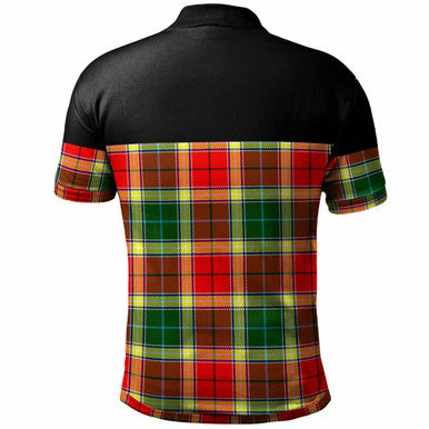 Scottish Gibbs Clan Tartan Polo Shirt - Horizontal Style Back Side Tartan Plaid