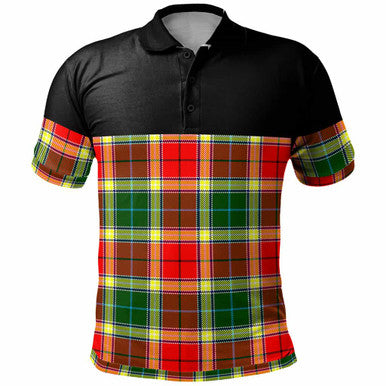 Scottish Gibbs Clan Tartan Polo Shirt - Horizontal Style Front Side Tartan Plaid