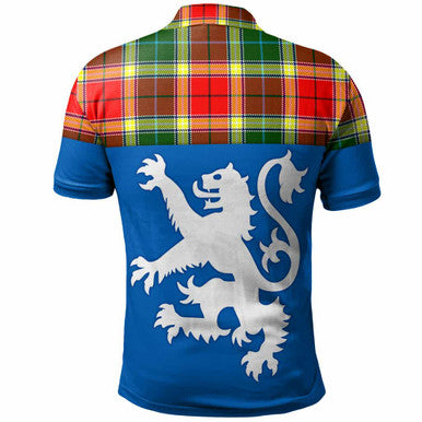 Scottish Gibbs Clan Tartan Polo Shirt - Lion Rampant of Scotland With Flag Back Side Tartan Plaid