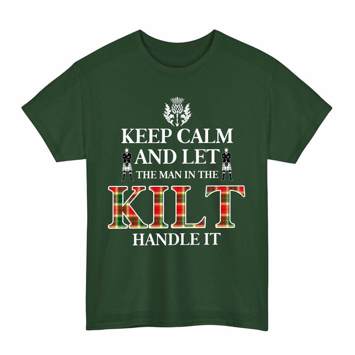 Scottish Gibbs Clan Tartan T-Shirt - Keep Calm Tartan Plaid Forest Green Color