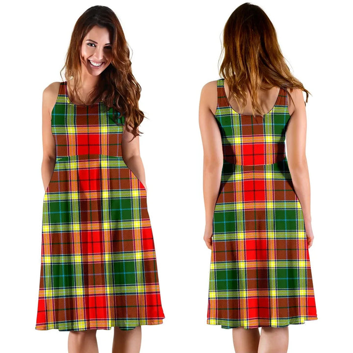 Scottish Gibbs Clan Tartan Women Midi Dress