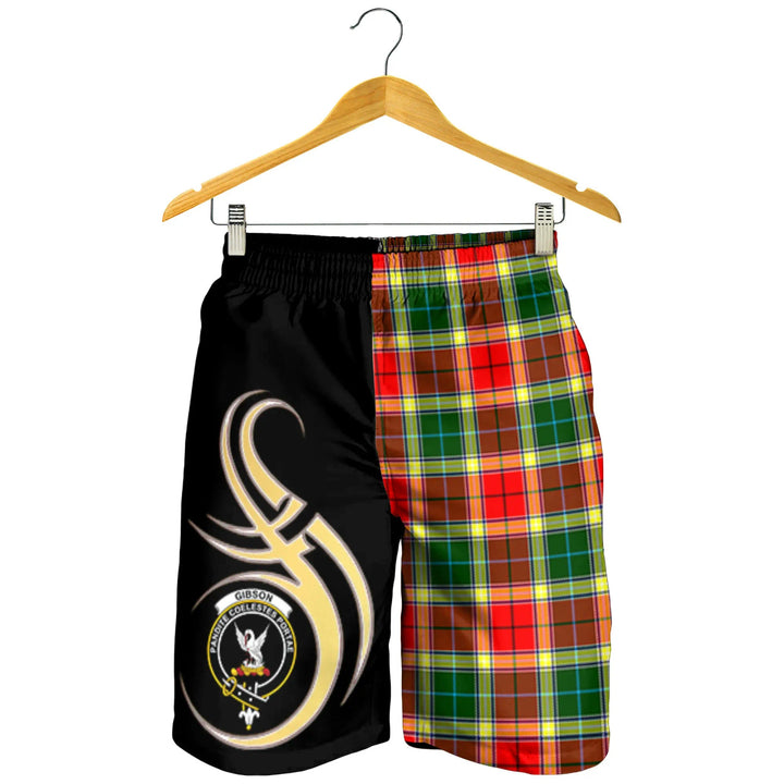 Scottish Gibson Clan Crest Tartan Believe in Me Men's Shorts