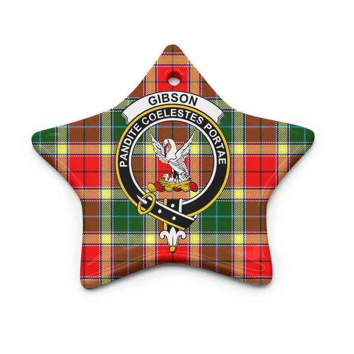Scottish Gibson Clan Crest Tartan Ceramic Ornament Star Shape Tartan Plaid
