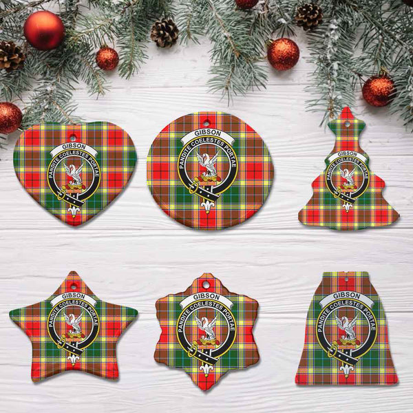 Scottish Gibson Clan Crest Tartan Ceramic Ornament All Tartan Plaid