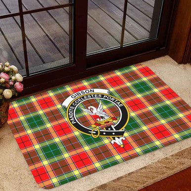Scottish Gibson Clan Crest Tartan Door Mat Tartan Plaid 1
