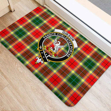 Scottish Gibson Clan Crest Tartan Door Mat Tartan Plaid 2