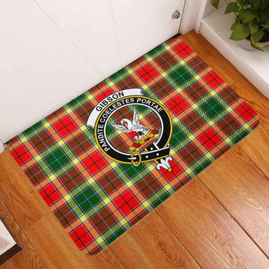 Scottish Gibson Clan Crest Tartan Door Mat Tartan Plaid 3