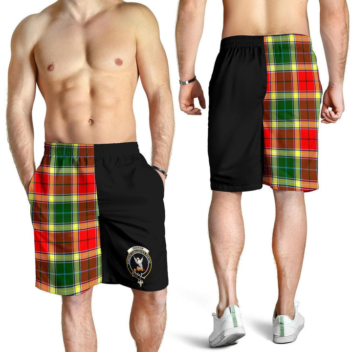 Scottish Gibson Clan Crest Tartan Half of Me Men's Shorts