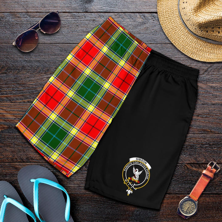 Scottish Gibson Clan Crest Tartan Half of Me Men's Shorts