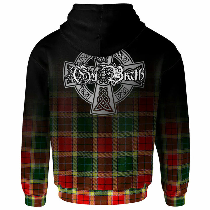 Scottish Gibson Clan Crest Tartan Hoodie - Alba Gu Brath Family Crest Celtic Inspired Back Side Tartan Plaid