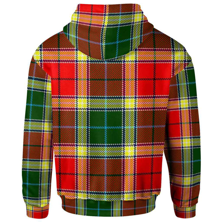 Scottish Gibson Clan Crest Tartan Hoodie Back Side Tartan Plaid