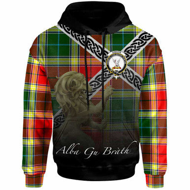 Scottish Gibson Clan Crest Tartan Hoodie - Scotland Lion Front Side Tartan Plaid