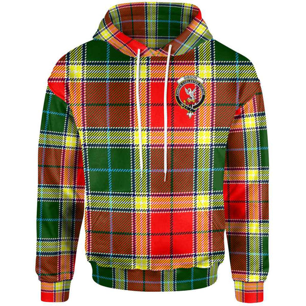 Scottish Gibson Clan Crest Tartan Hoodie Front Side Tartan Plaid