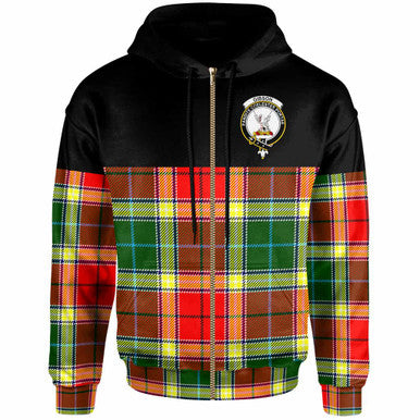 Scottish Gibson Clan Crest Tartan Hoodie - Horizontal Style Zip-up Tartan Plaid