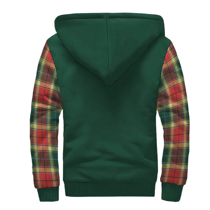 Scottish Gibson Clan Crest Tartan Plaid Sleeve Sherpa Hoodie