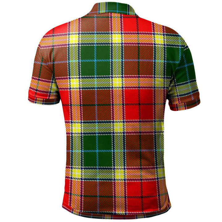 Scottish Gibson Clan Crest Tartan Polo Shirt Back Side Tartan Plaid
