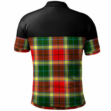 Scottish Gibson Clan Crest Tartan Polo Shirt - Horizontal Style Back Side Tartan Plaid