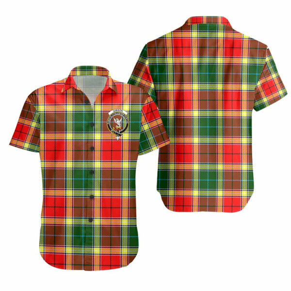 Scottish Gibson Clan Crest Tartan Short Sleeve Shirt Tartan Plaid