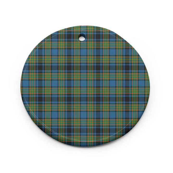Scottish Gillies Ancient Clan Tartan Ceramic Ornament Circle Shape Tartan Plaid