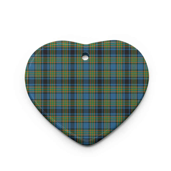 Scottish Gillies Ancient Clan Tartan Ceramic Ornament Heart Shape Tartan Plaid