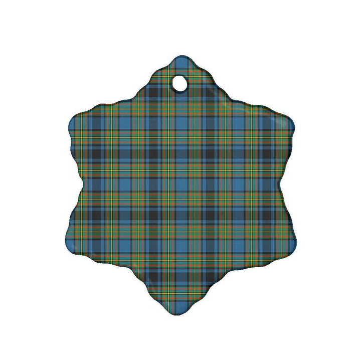 Scottish Gillies Ancient Clan Tartan Ceramic Ornament Snow Flake Shape Tartan Plaid