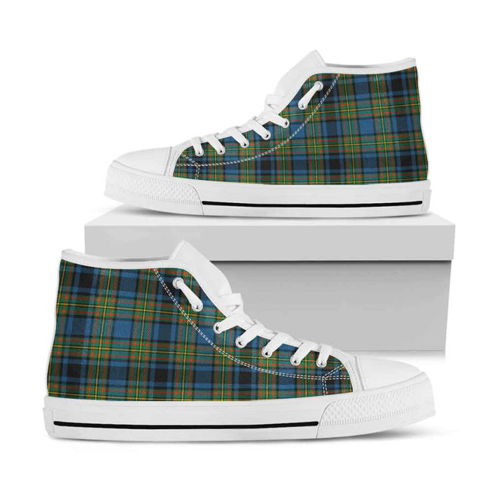Scottish Gillies Ancient Clan Tartan High Top Shoes White Sole Tartan Plaid
