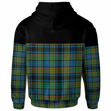 Scottish Gillies Ancient Clan Tartan Hoodie - Horizontal Style Back Side Tartan Plaid