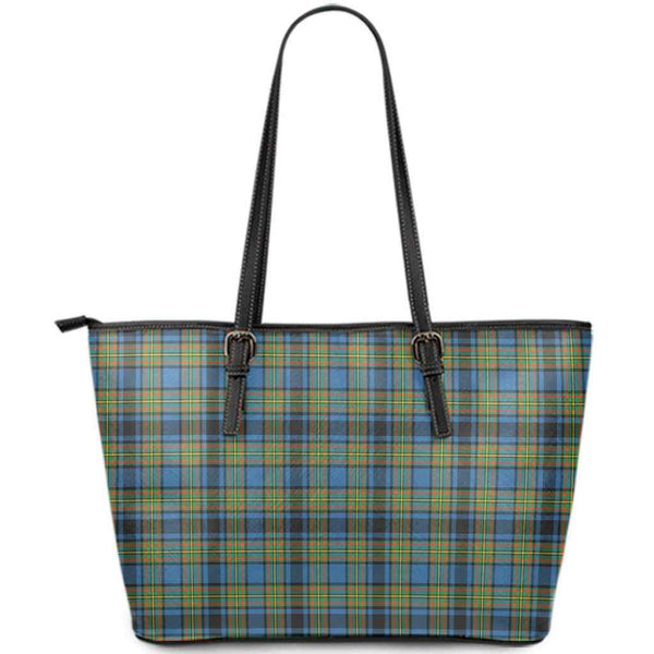 Scottish Gillies Ancient Clan Tartan Leather Tote Tartan Plaid