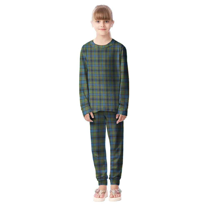 Scottish Gillies Ancient Clan Tartan Pajama Set Kid Front Side Tartan Plaid