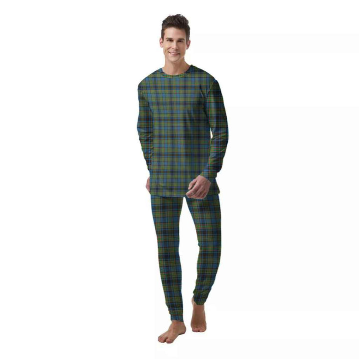 Scottish Gillies Ancient Clan Tartan Pajama Set  Men Front Side Tartan Plaid