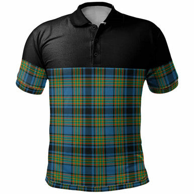 Scottish Gillies Ancient Clan Tartan Polo Shirt - Horizontal Style Front Side Tartan Plaid