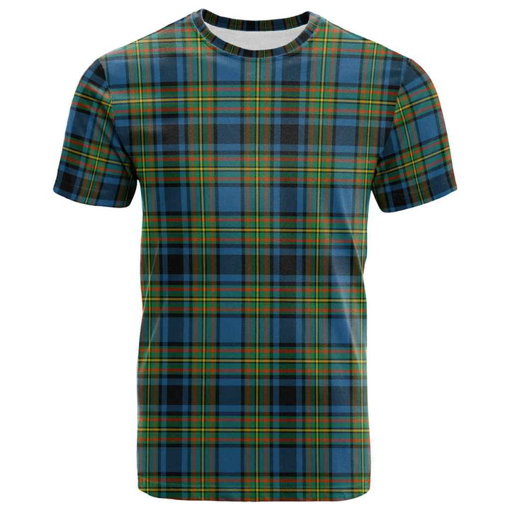 Scottish Gillies Ancient Clan Tartan T-Shirt Front Side Tartan Plaid