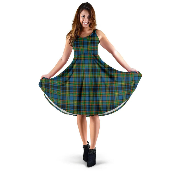Scottish Gillies Ancient Clan Tartan Women Midi Dress