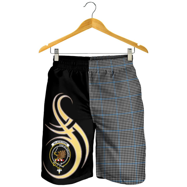 Scottish Gladstone Clan Crest Tartan Believe in Me Men's Shorts