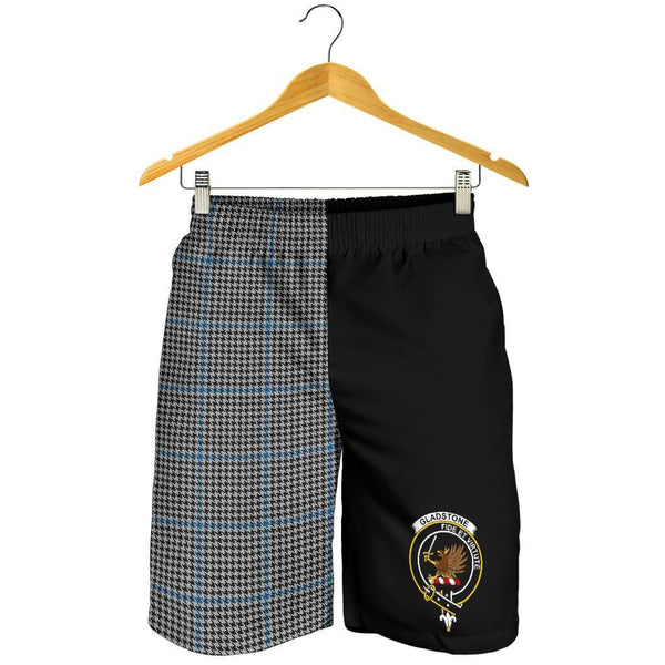 Scottish Gladstone Clan Crest Tartan Half of Me Men's Shorts