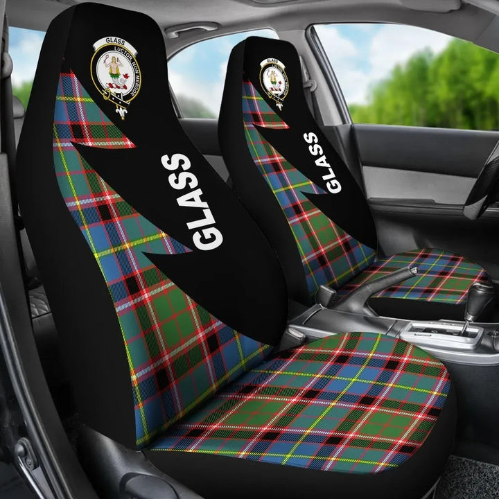 Scottish Glass Clan Crest Tartan Car Seat Covers - Flash Style 3