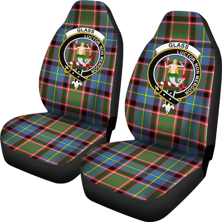 Scottish Glass Clan Crest Tartan Car Seat Covers 1