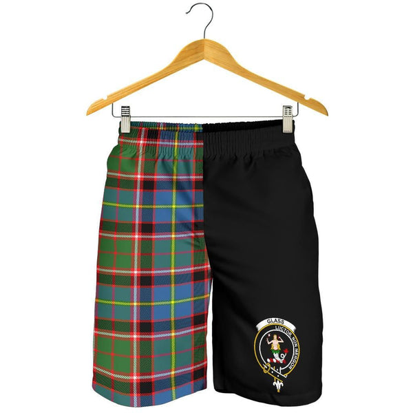 Scottish Glass Clan Crest Tartan Half of Me Men's Shorts