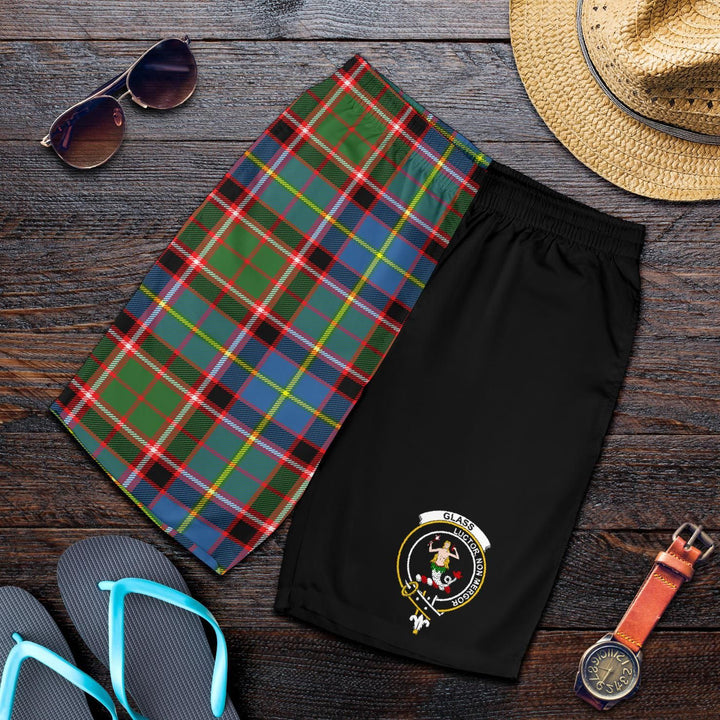 Scottish Glass Clan Crest Tartan Half of Me Men's Shorts