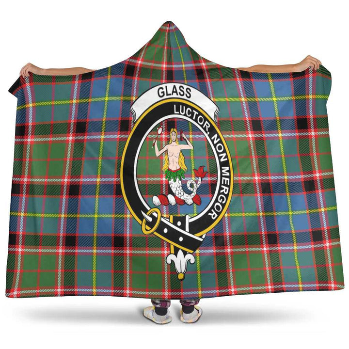 Scottish Glass Clan Crest Tartan Hooded Blanket Tartan Plaid 1