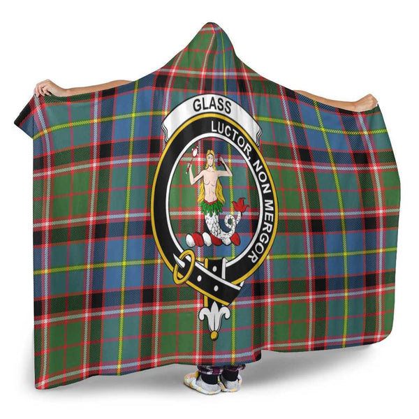Scottish Glass Clan Crest Tartan Hooded Blanket Tartan Plaid 2