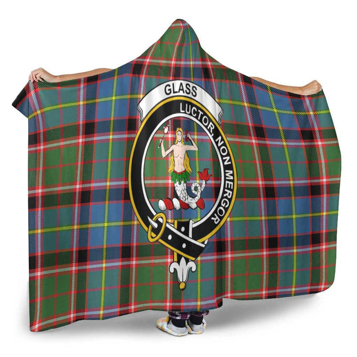 Scottish Glass Clan Crest Tartan Hooded Blanket Tartan Plaid 2