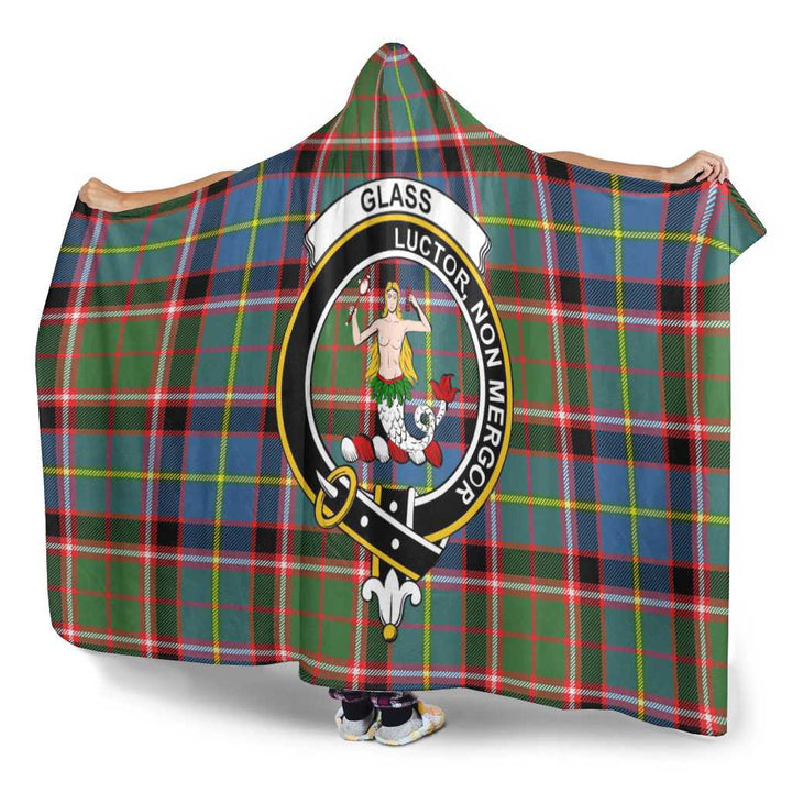 Scottish Glass Clan Crest Tartan Hooded Blanket Tartan Plaid 3