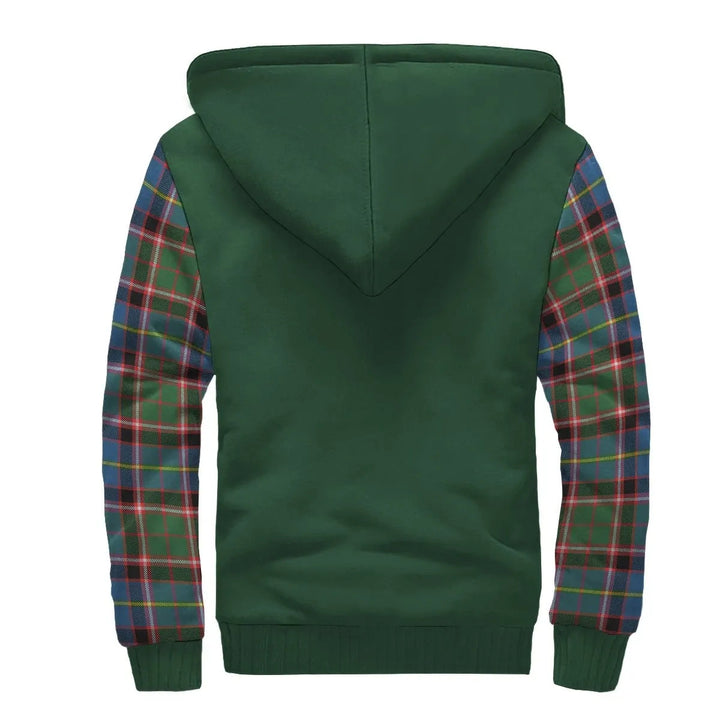 Scottish Glass Clan Crest Tartan Plaid Sleeve Sherpa Hoodie