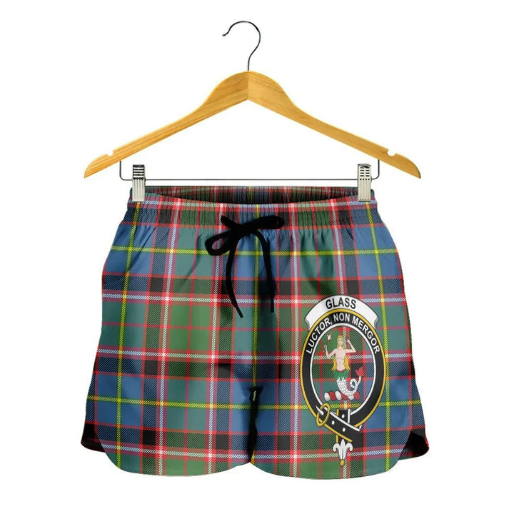Scottish Glass Clan Crest Tartan Women Shorts