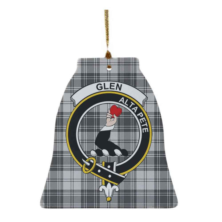 Scottish Glen Clan Crest Tartan Ceramic Ornament Bell Shape Tartan Plaid