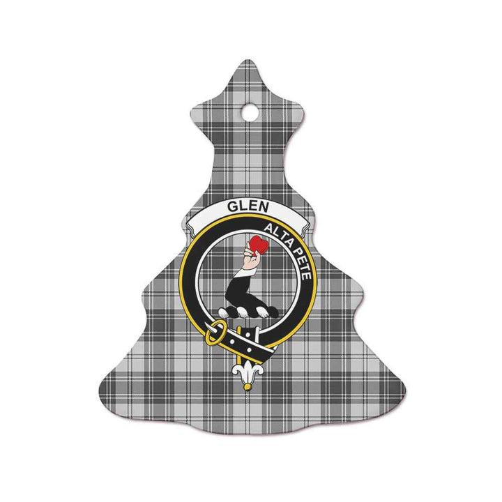 Scottish Glen Clan Crest Tartan Ceramic Ornament Tree Shape Tartan Plaid