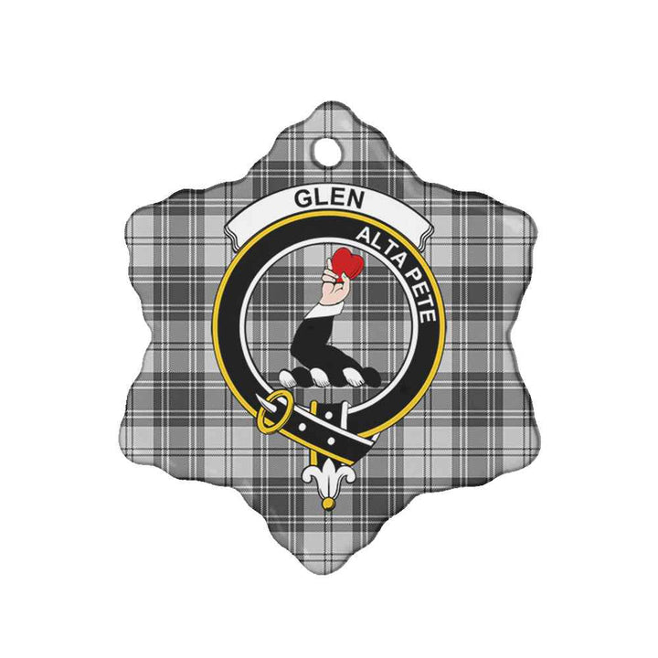 Scottish Glen Clan Crest Tartan Ceramic Ornament Snow Flake Shape Tartan Plaid