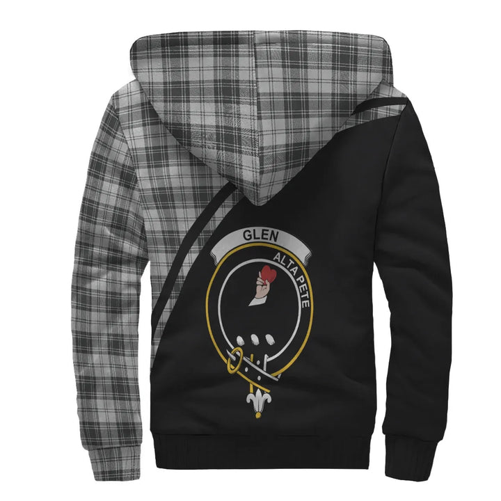 Scottish Glen Clan Crest Tartan Curve Sherpa Hoodie